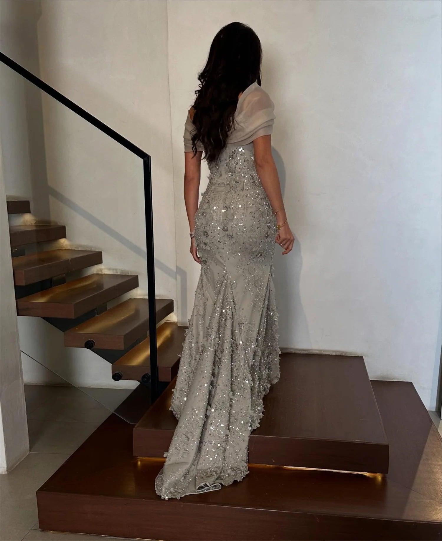 Women's Elegant Mermaid Party Dress | Classic Sweetheart Neckline Evening Gown | Glamorous Floor-Length Trumpet Prom Dress | Premium Tulle, Satin & Viscose Formal Robe with Built-in Bra Luxegan