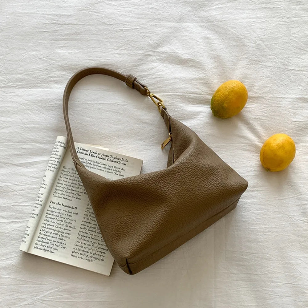 Fashion Large Capacity PU Hobo Bag | Solid Color Handbag PU Dumpling Bag | Fashion Design Korean Style Shoulder Bag Girls Luxegan