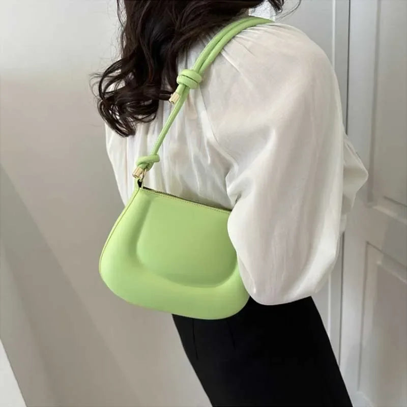 Soft PU Leather Ladies Crossbody Bag | Women's Purple Underarm Bag & Retro Solid Color Handbag (Fashion Design Girl Small Shoulder Bag) Luxegan