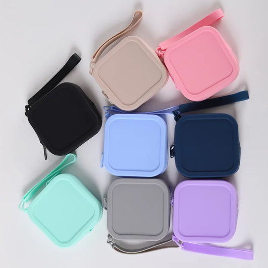 Waterproof Silicone Square Mini Wallet | Sophisticated Portable Coin & Earphone Purse | Elegant Small-Item Travel Organizer | "Dignified" Soft Silica Gel Pouch for Versatile Daily Utility Luxegan