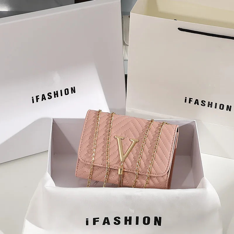 Embroidery Women Crossbody Bag | Thread Luxury Handbag Shoulder Bags | Brand Sequined Tassel Clutch Small Bag and Purse Party Luxegan