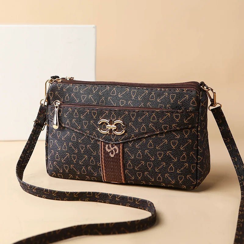 Ladies' New Crossbody Shoulder Bag | Atmospheric Middle-aged Underarm Handbag & Mini Phone Purse Luxegan