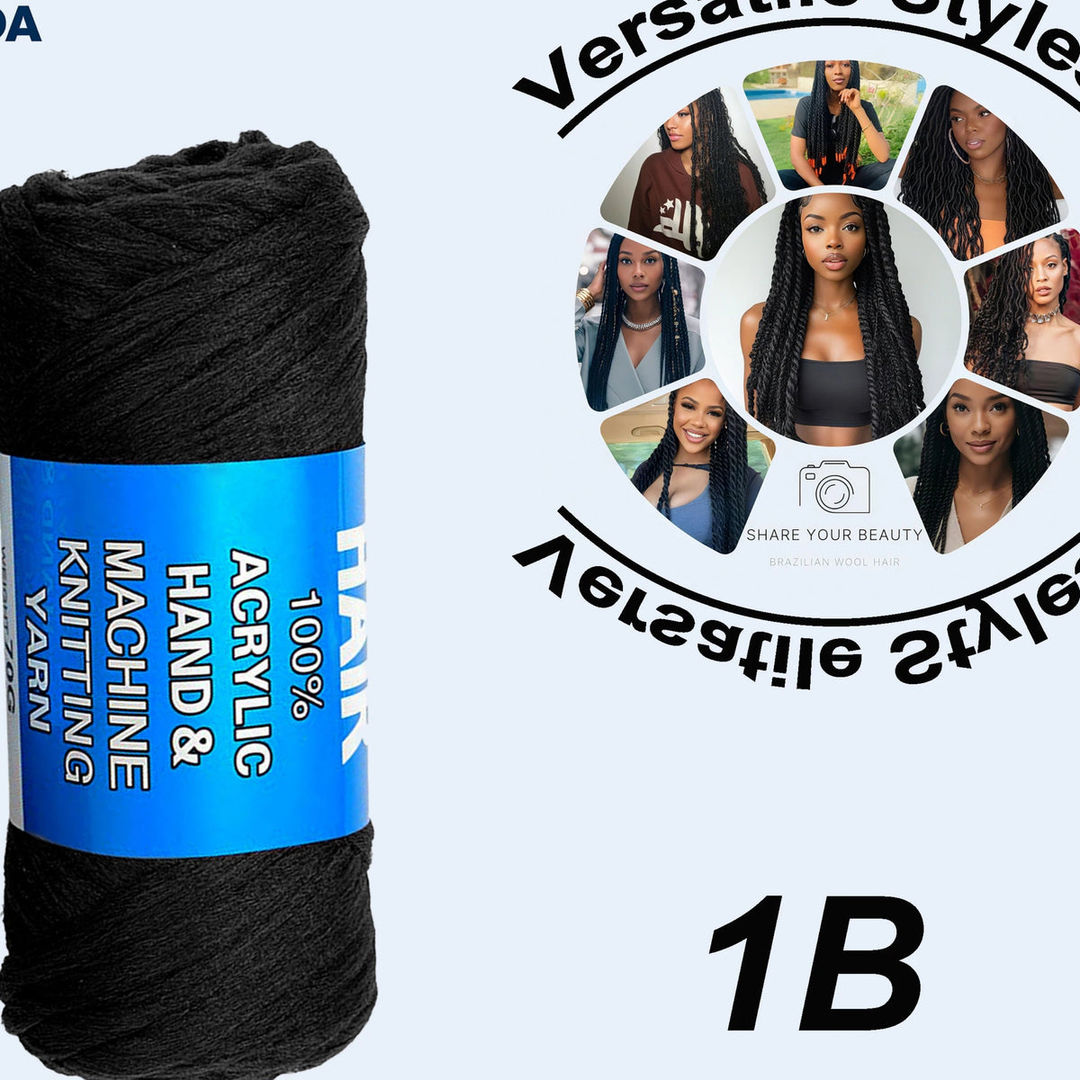 Kinky Curly Braiding Yarn – Acrylic Wool Hair for Crochet, Twists, Faux Locs & Dreadlocks | 14 Colors Luxegan