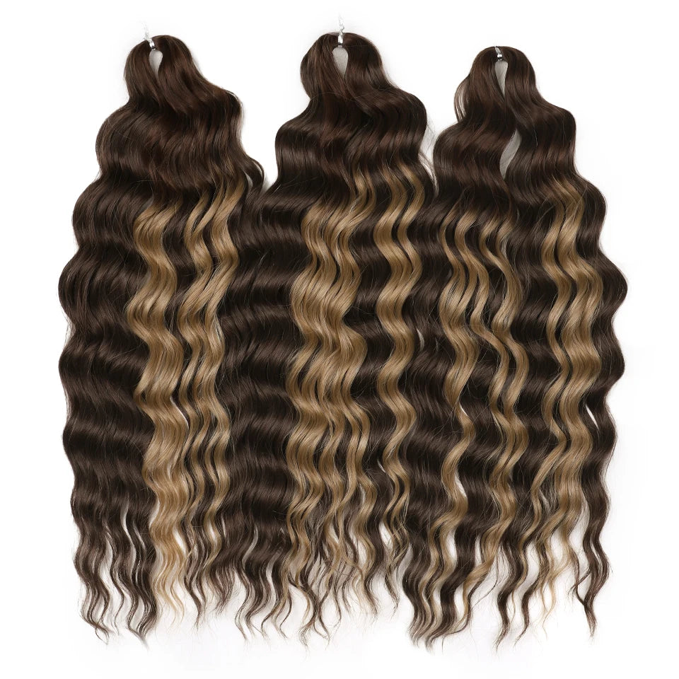 FREEDOM Synthetic Water Wave Crochet Braiding Hair 24 Inch – Ombre & Multi-Tone | 88 Colors | 300g - view 81