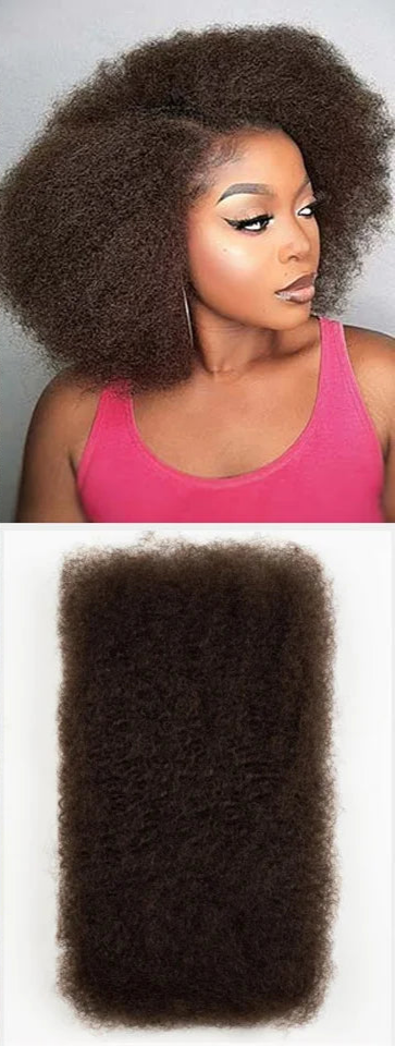Afro Kinky Bulk Human Hair for Braids | Virgin Remy Extensions (Multi-Color Options) Luxegan