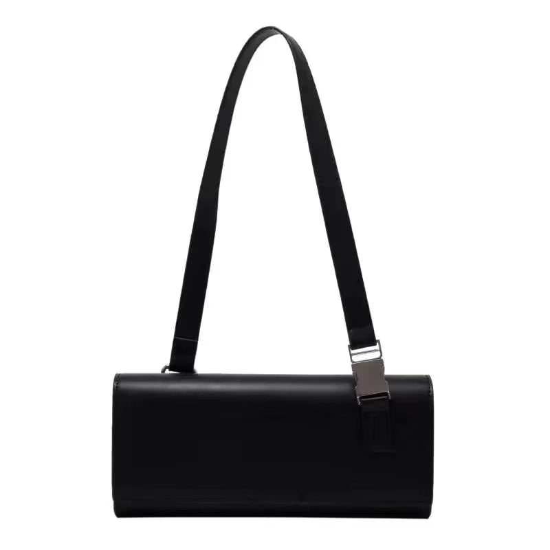 High Quality Klein Blue PU Leather Shoulder Bag for Women | Fashion Rectangle Underarm Purse (Ladies' Solid Handbag with Chains) Luxegan