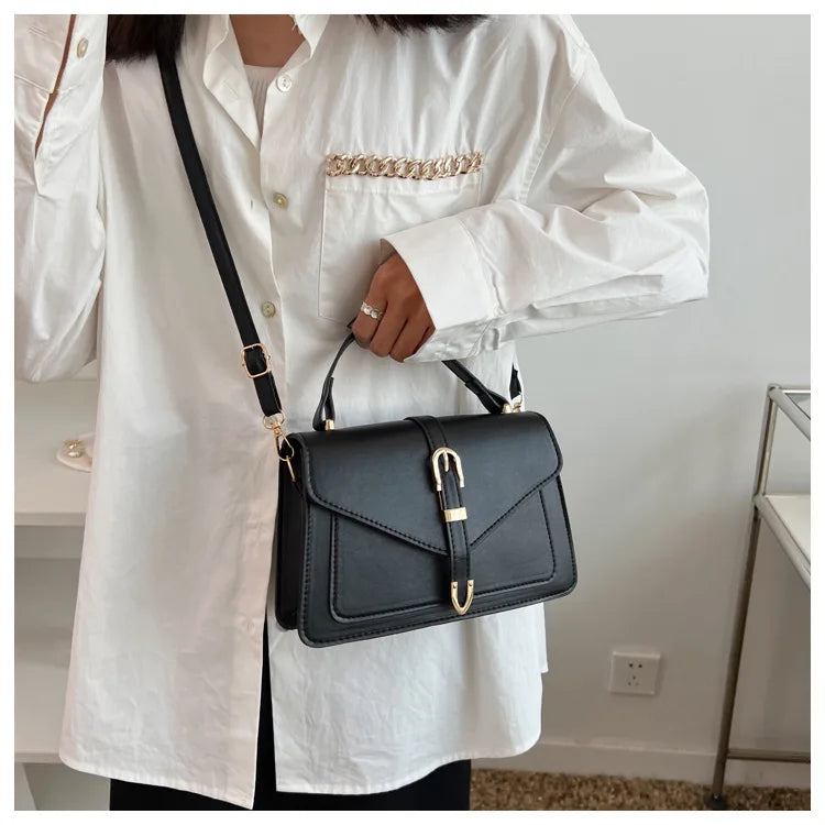 TPU Solid Satchel Bag | Moderate Hardness Minimalist Square Crossbody Luxegan