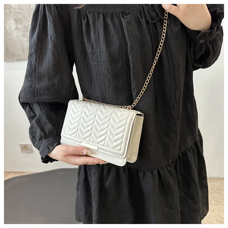 Fashion Striped Women's Shoulder Bag | Chain Strap Crossbody Bag Luxegan