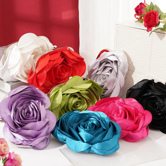 Floral Evening Clutch Bag | Flower Bride Purse & Wedding Handbag Luxegan