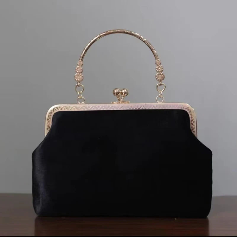 Vintage Classic Women’s Top-Handle Bag | Chic Floral Embroidery Shell Handbag | Luxury Mother’s Gift Purse