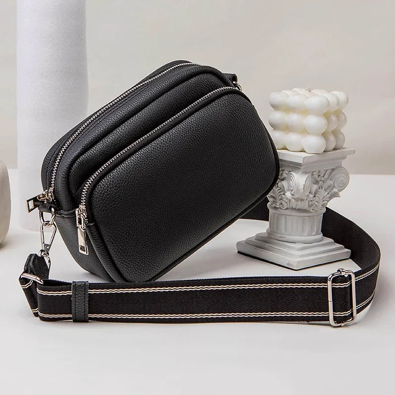 New Lychee Pattern Small Square Bag | Comfortable Weaving Strap Style Wide Shoulder Strap & Crossbody Bag Luxegan