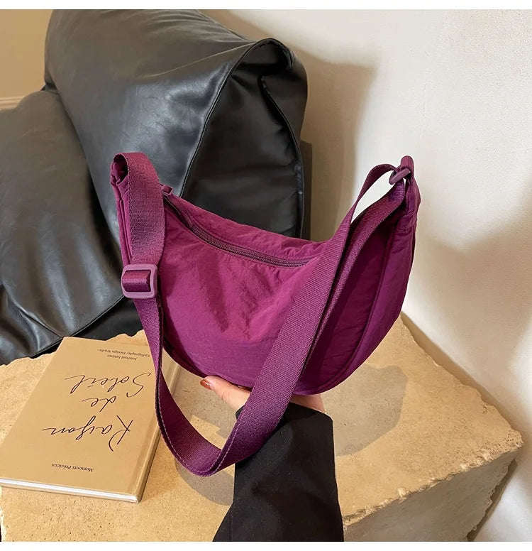 New Color Women’s Nylon Shoulder Bag | Casual Sports Hobo Crossbody | Fashionable Large Capacity Fanny Pack Purse & Handbag Luxegan