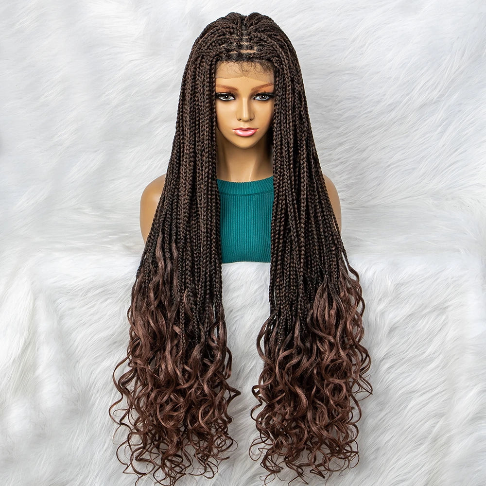 Bohemian Box Braids with Curly Ends | Pre-looped Crochet Hair