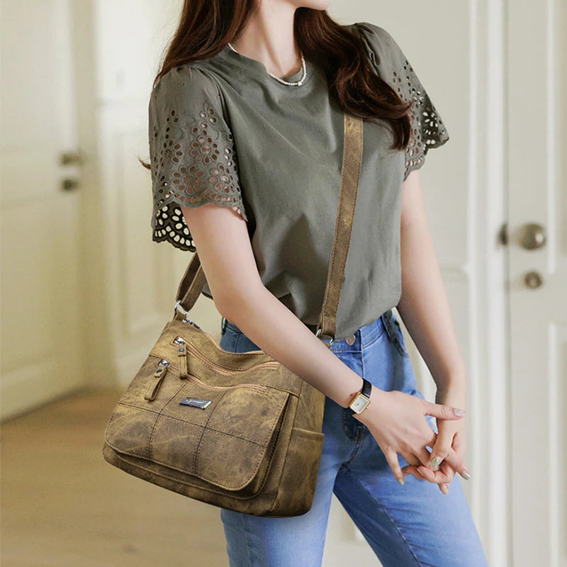 Fashion Women's Canvas Crossbody Bag Luxury Designer Tote Shoulder Bags for Ladie | Old Money - view 2