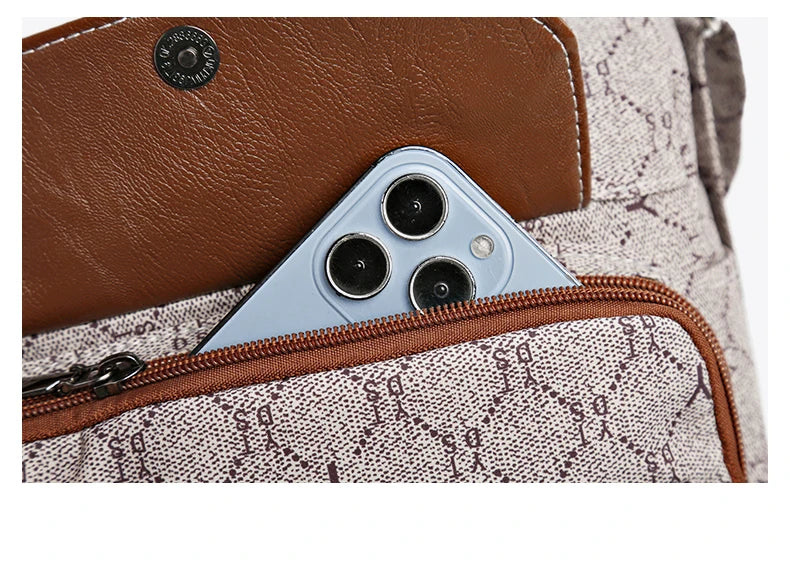 Old Style Women’s One-Shoulder Wallet & Handbag | High-Quality PVC Crossbody Bag | Casual Multi-Pocket Satchel with Vintage Letter Print Luxegan