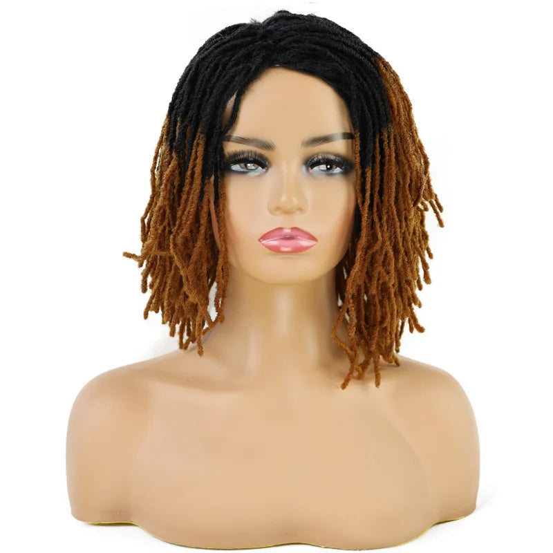 YUNRONG Dreadlock Wig For Black Women 16 inch High Temperature Fiber Dreadlock Ombre Burg Crochet Twist Hair Luxegan