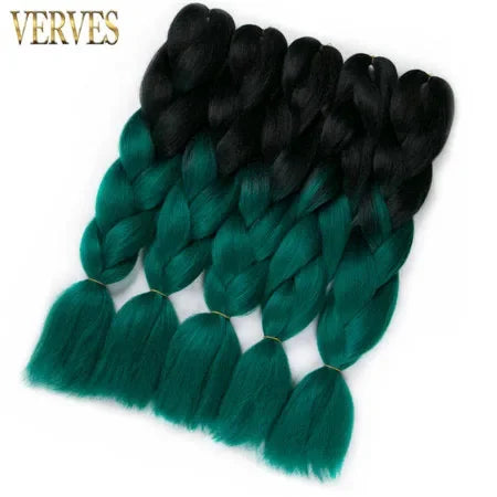 Synthetic Jumbo Braid Kanekalon Braiding Hair 24in | Ombre & Solid Colors | 100g