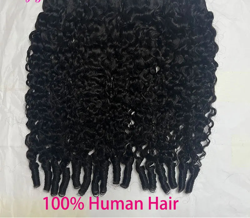 12A Grade Raw Virgin Burmese Pixie Curly Human Hair Bundles | 100% Authentic Brazilian Human Hair Weaving | Machine Double Weft Curly Extensions for Full Head (1 / 3 PCS Multipack) Luxegan