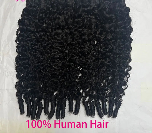 12A Grade Raw Virgin Burmese Pixie Curly Human Hair Bundles | 100% Authentic Brazilian Human Hair Weaving | Machine Double Weft Curly Extensions for Full Head (1 / 3 PCS Multipack) Luxegan