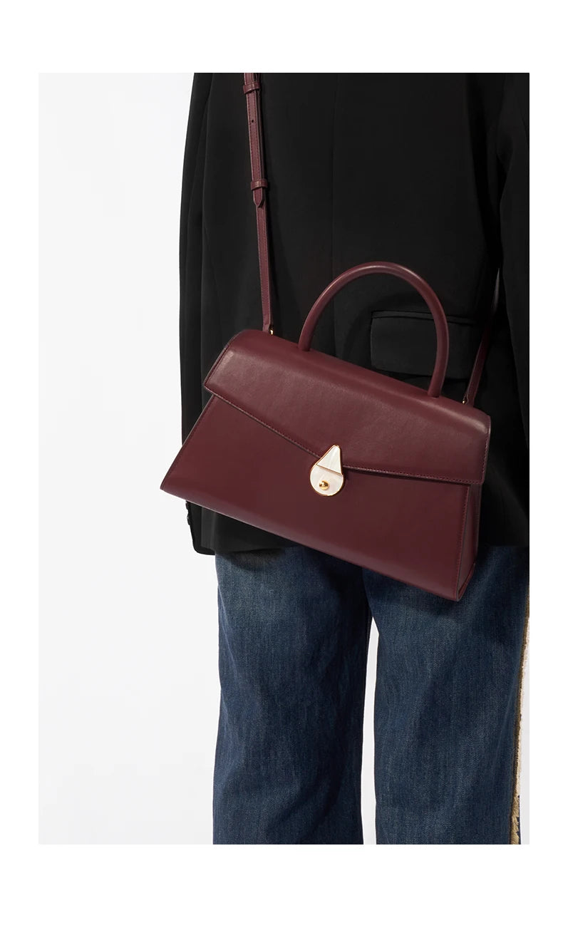 Premium Genuine Leather Women’s Handbag | Large Capacity "Doctor" Style Crossbody Bag - view 4