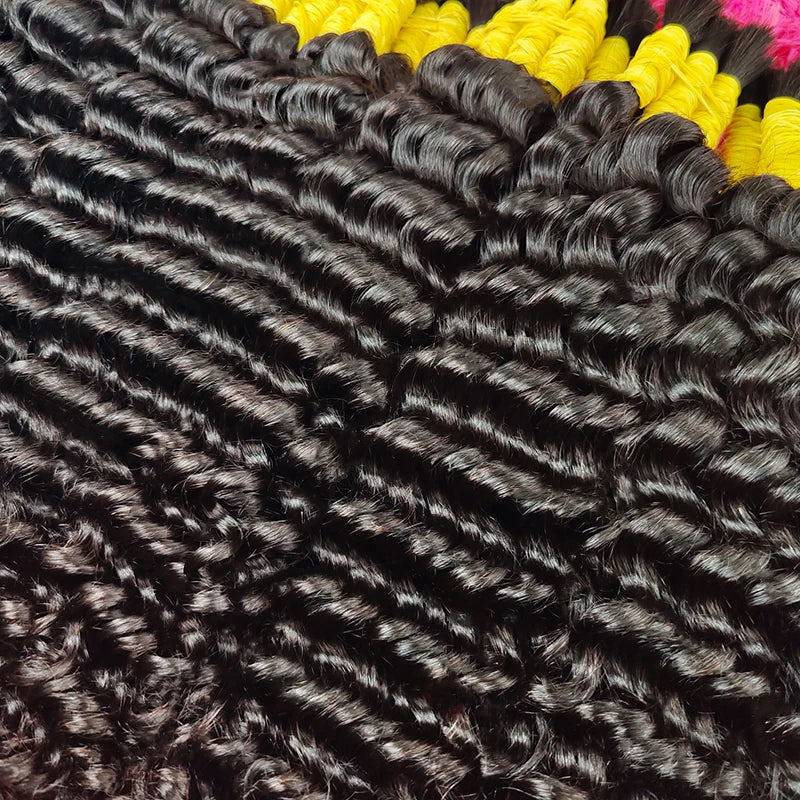 100% Human Hair Bulk Extension Virgin Human Hair Deep Wave Hair Curly 10a Bulk Weaving For Braiding Unprocessed No Weft 30 Inch