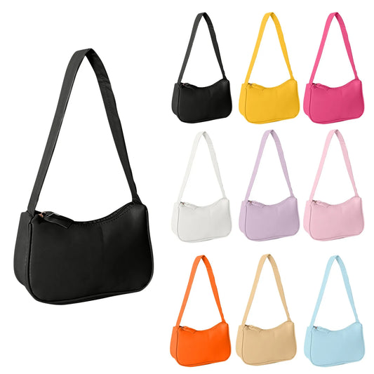 Retro Women's Solid Color Zipper Phone Bag | Hand Bag, Shoulder Bag & Armpit Bag (Mochilas Para Mujer, Mochila Y2k) Luxegan