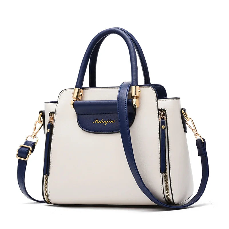 New Fashion Color-Hit Business Handbag | Sophisticated European & American Shoulder Bag | Elegant Office Square Wallet & Tote | "Dignified" Hard-Shell PU Purse for Professional Versatility Luxegan