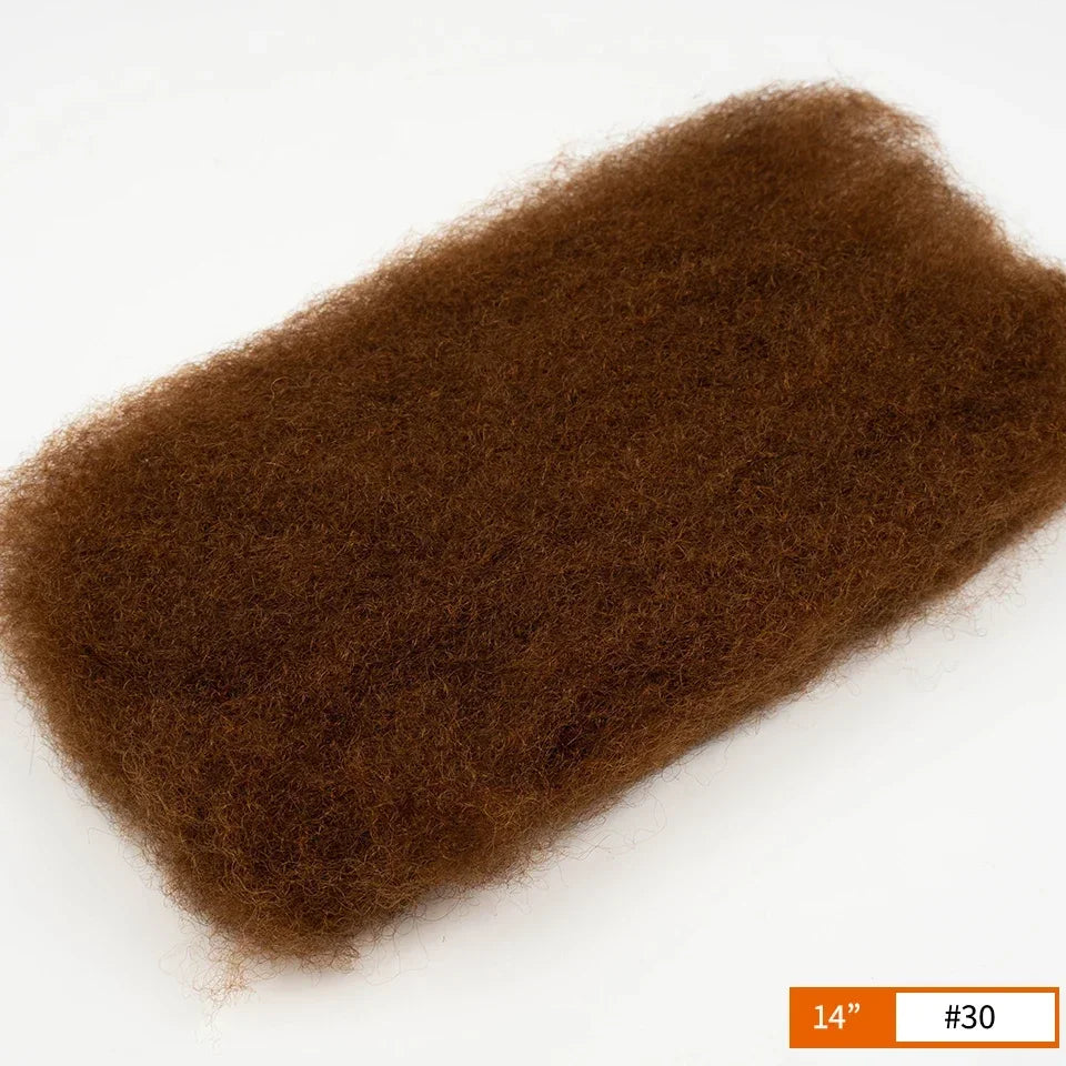 Sleek High-Quality Peruvian Afro Kinky Curly Human Hair Bulk | 100% Remy Human Hair for Braiding (No Weft/Attachment) | Natural Color Brazilian Remy Hair Bulk for Salon Braids Luxegan