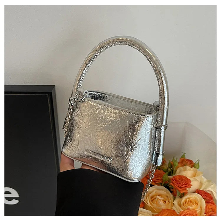 Luxury Women's Summer Mini Square Bag | Fashion HARD PU Leather Shoulder Crossbody Purse with Chain Detail Luxegan