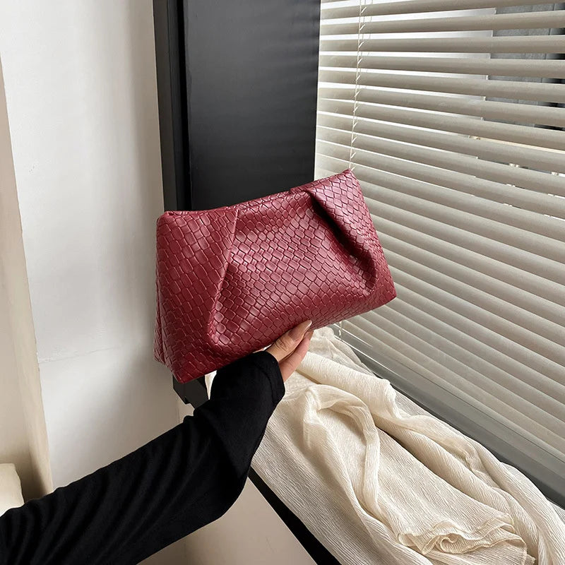 Bolso de mano multifuncional de moda para mujer, cartera de noche con patrón en relieve, gran capacidad, bolsillo para teléfono, monedero de lujo para mujer