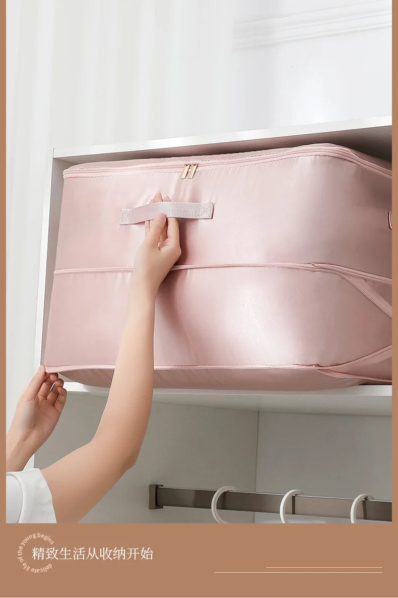 Large Compression Bag Quilt Clothes Closet Cabinet Organizer Storagepouch Ultra Space Saving Self Compression Organizer