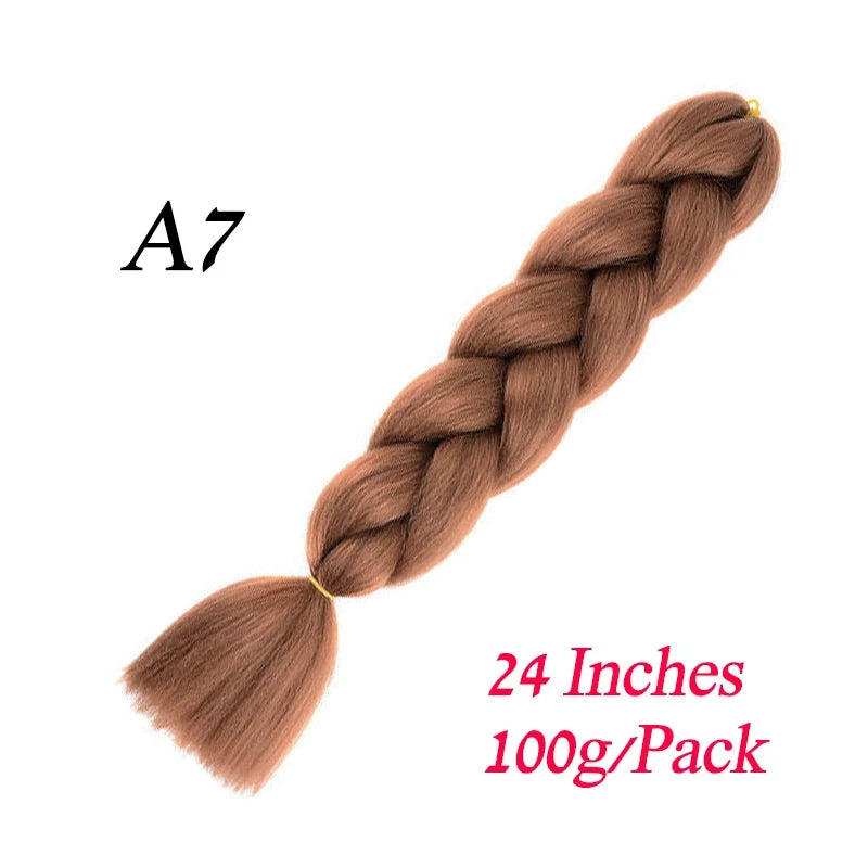 Lihui 24 Inch Pre-Stretched Synthetic Braiding Hair – Kanekalon Jumbo Braid | 100g | 100+ Ombre Colors