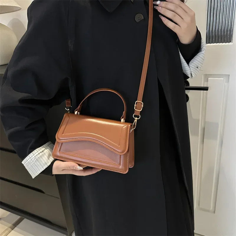 High-Quality PU Leather Handbag Purse | Sophisticated Solid Color Shoulder Bag | Elegant Lady Messenger & Small Tote | Fashion-Forward Square Crossbody for Women and Girls Luxegan