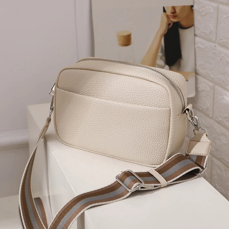 Wide Strap Women's Crossbody Bag | Solid Ladies Handbags & Luxury Square Shoulder Sling Luxegan