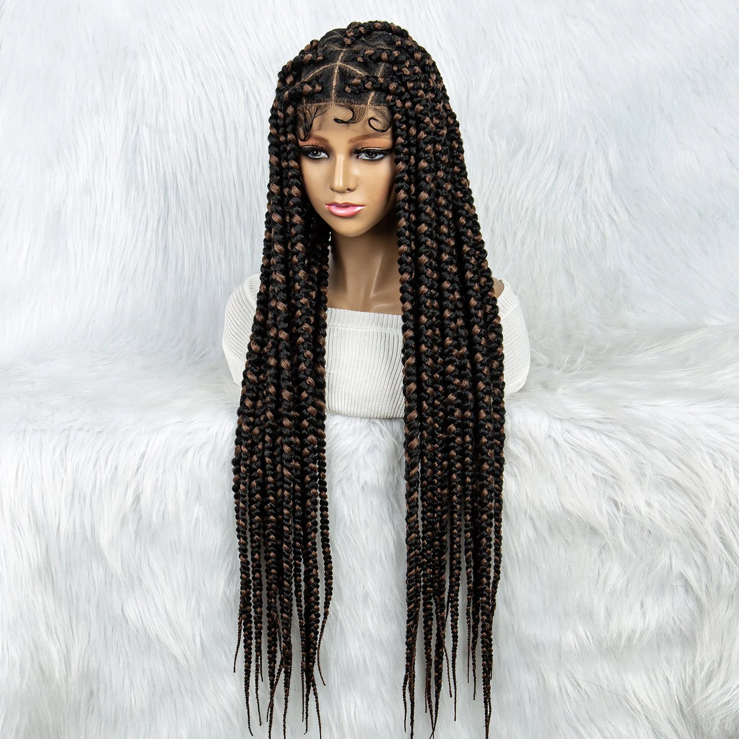 KIMA Colorful Braided Wig | Full Lace | Butterfly Locs & Dreadlocks Options Luxegan