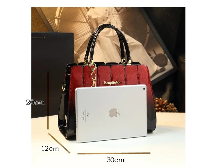New Fashion Stylish Versatile Patchwork Handbag for Women - Crossbody Tote & Mom Bag in PU Leather Luxegan