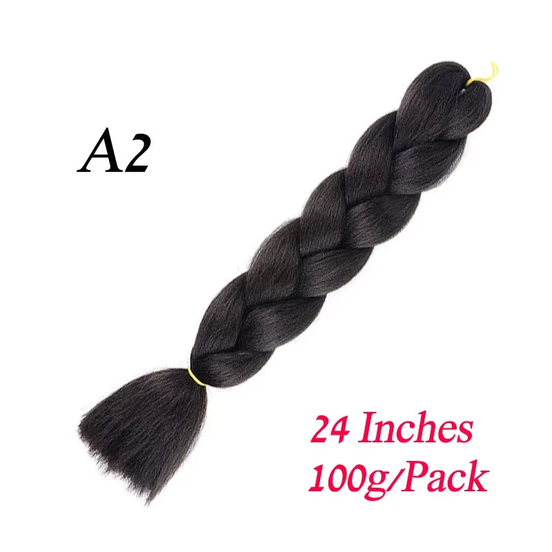 Lihui 24 Inch Pre-Stretched Synthetic Braiding Hair – Kanekalon Jumbo Braid | 100g | 100+ Ombre Colors