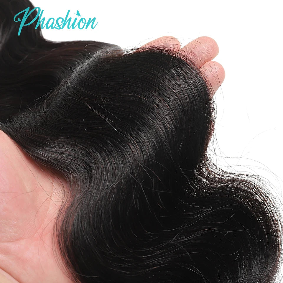 Phashion Body Human Hair Bundles 1/3 Pcs/Lot 30 32 Inch 100% Remy Hair Extensions For Black Women Brazilian Weave Natural Color