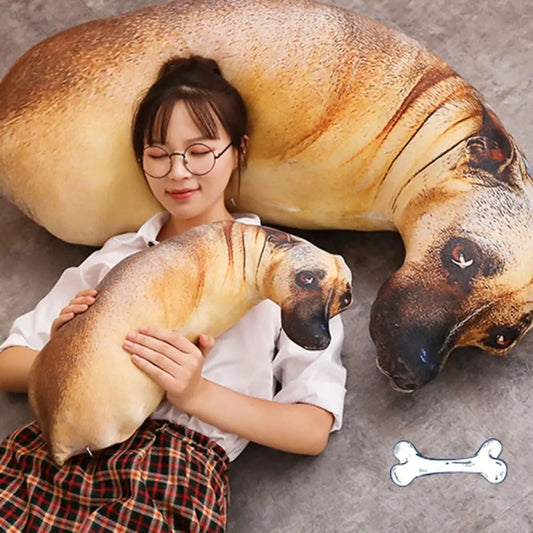 Lifelike Animal Hound Throw Pillow | Sophisticated "3D Dog" Creative Silhouette | Elegant Soft Plush Office Cushion | "Dignified" High-Performance Memory Feature Pillow for Radiant Versatile Styling Luxegan