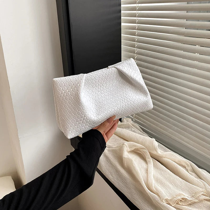 Bolso de mano multifuncional de moda para mujer, cartera de noche con patrón en relieve, gran capacidad, bolsillo para teléfono, monedero de lujo para mujer