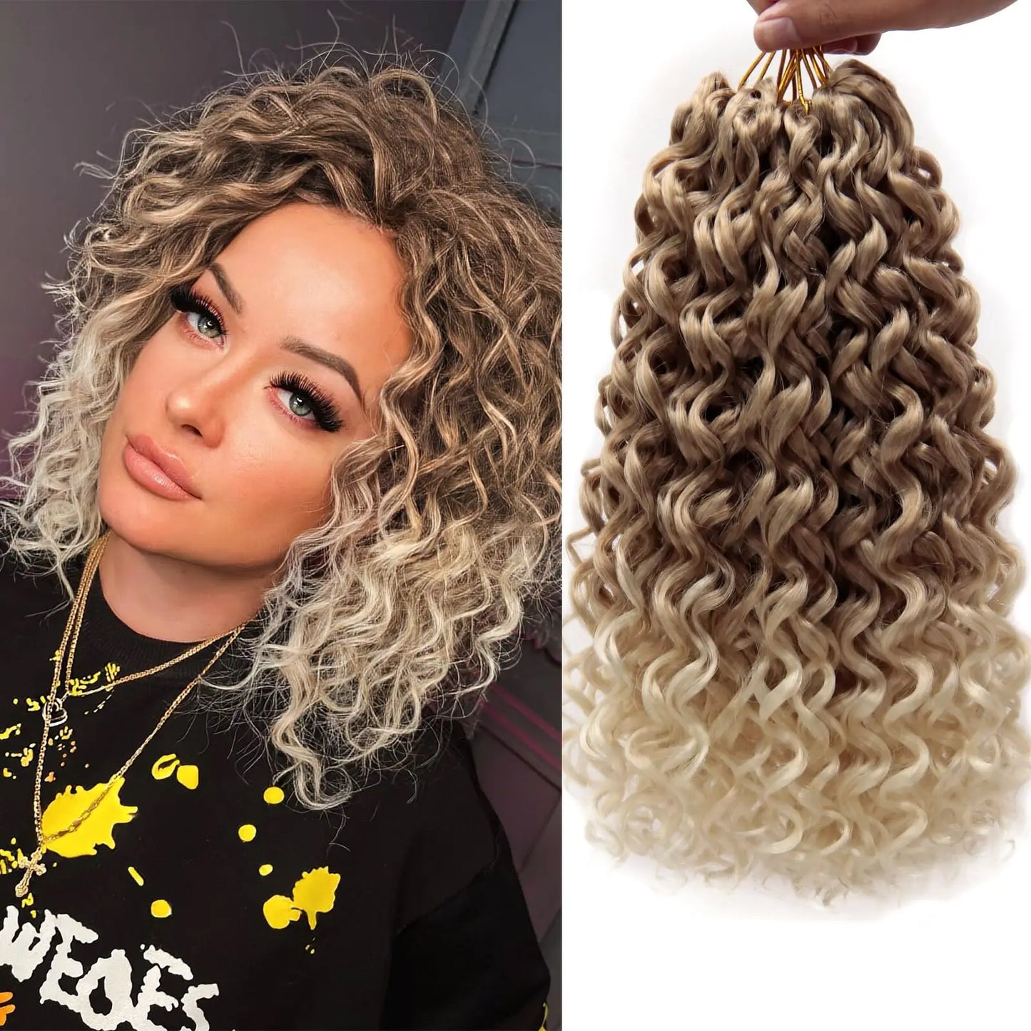 GoGo Curl Deep Wave Crochet Hair | 12 Inch | Synthetic Luxegan