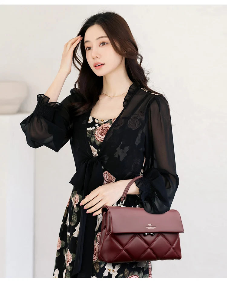 New Trend Korean Designer Luxury Handbag | Soft PU Leather Fashion Shoulder Bag & Versatile - view 3