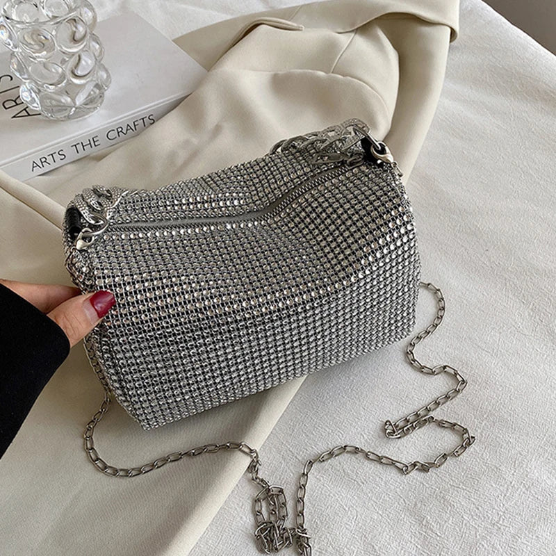 Bling Diamond Design Small Crossbody Messenger Bags | Women Summer Trend Luxury Fashion Travel Shoulder Handbags & Purses Luxegan