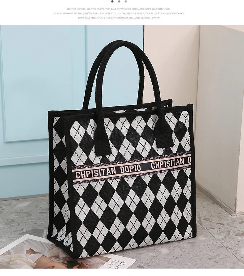New Arrival! Fashionable Top-handle Bag with Cute Cat Pattern | Large Capacity Mommy Bag for Women, Perfect for Work and Commuting Luxegan