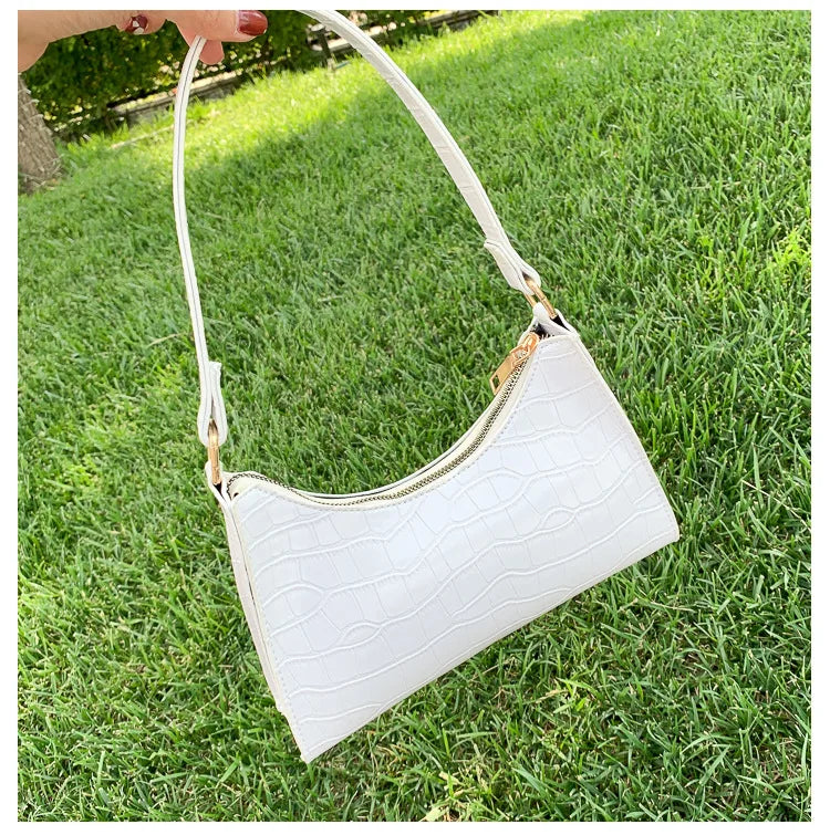Retro PU Leather Tote | Casual Chain Shopping Bag Luxegan