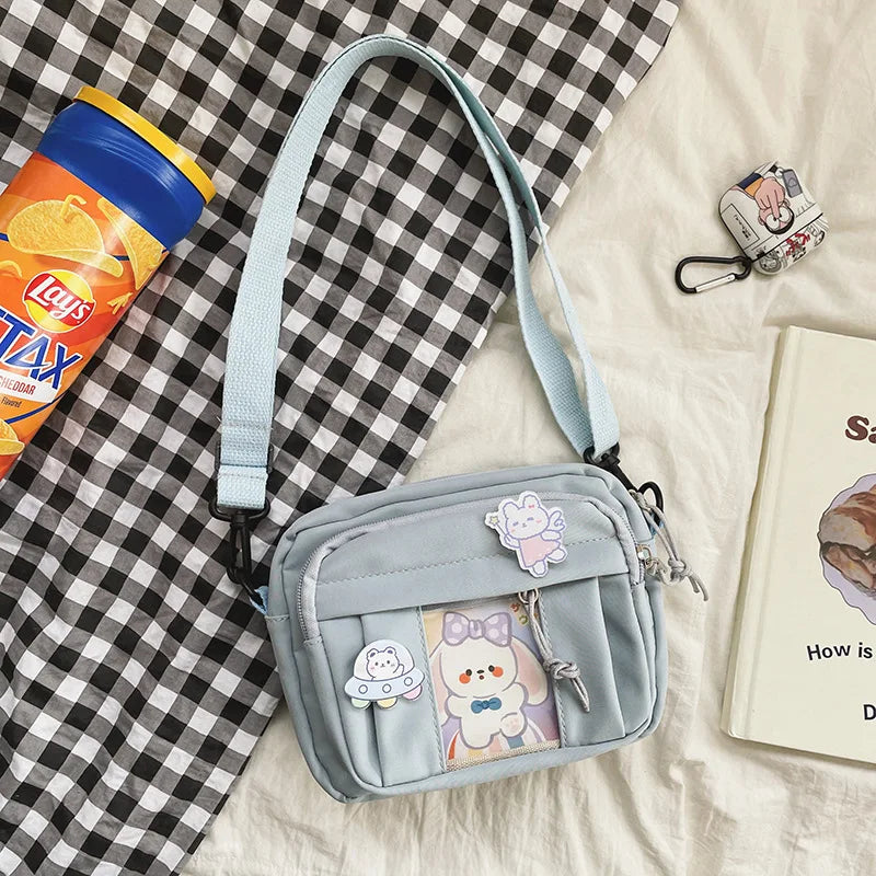 Kawaii Girls’ JK Transparent Bag | Sophisticated Modern Itabag | Elegant Small Crossbody & Shoulder Bag | "Dignified" Lightweight Nylon Purse for Versatile Styling Luxegan 