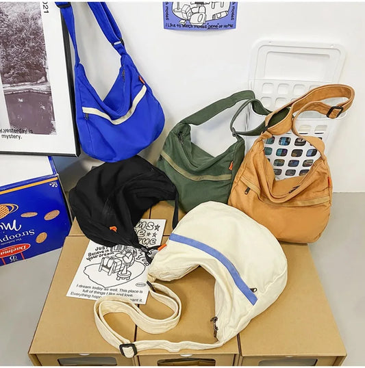 Vintage Canvas Crossbody Bag | Sophisticated Casual Messenger Handbag | Elegant Eco-Friendly Shopper Bag | "Dignified" Soft Y2K Unisex Tote for Fashion-Forward Daily Styling Luxegan