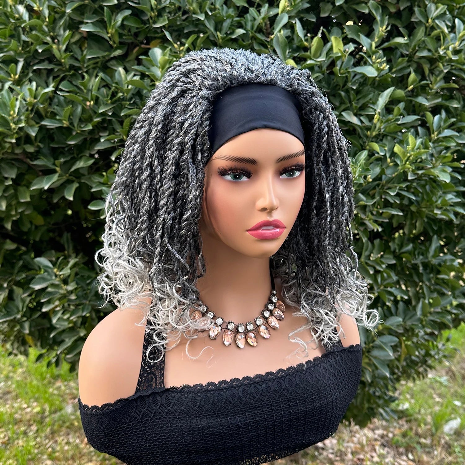 12" Twist Braided Headband Wig | Short Crochet Box Braids | Synthetic Wig for Black Women Luxegan