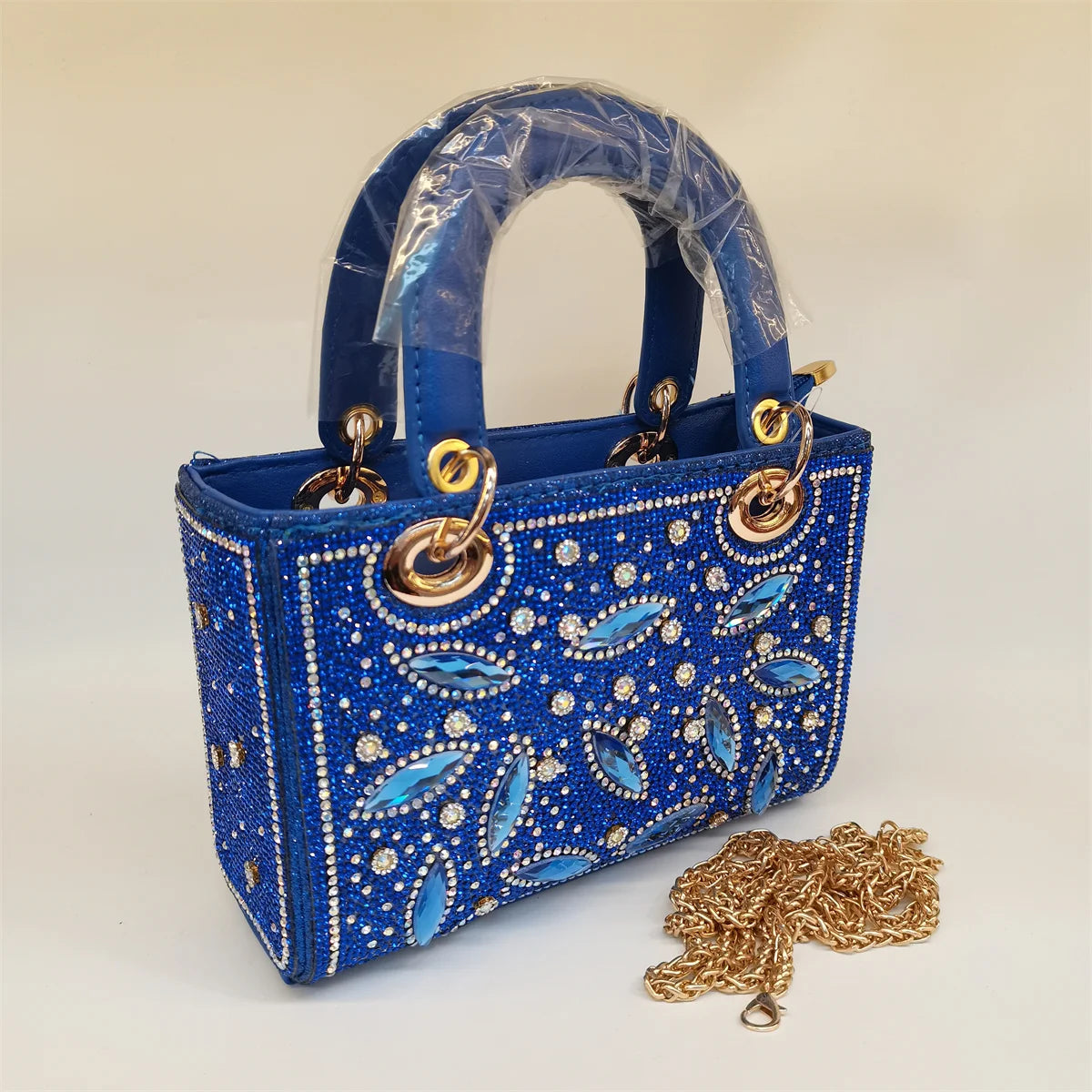 Soft Rhinestone Embellished Evening Bag | Fashion Chain Clutch Luxegan