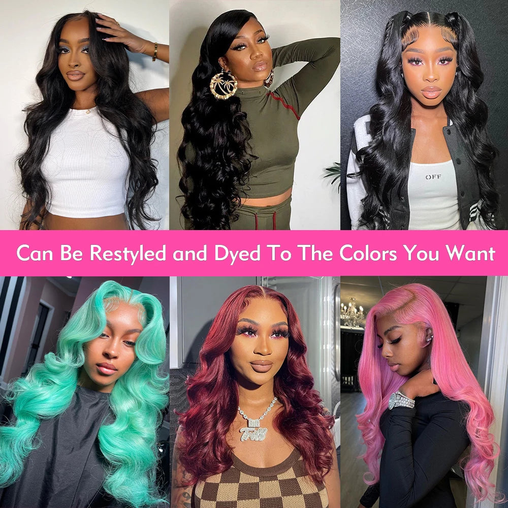 Body Wave HD Lace Frontal Wig - 13x6 Transparent Swiss Lace Front Wig - 100% Brazilian Remy Human Hair Closure & Frontal Long Wig for Women (26+ Inch, All Colors Dyeable) Luxegan